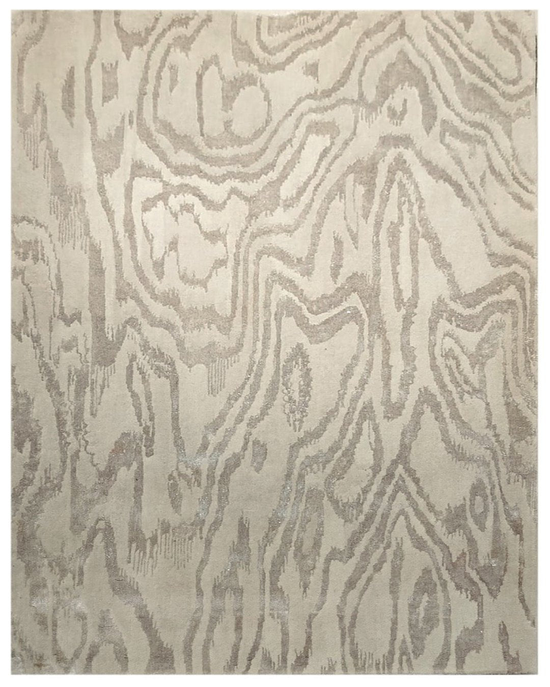 Hand-tufted Burke Wool & Silk Rug showcasing organic, flowing patterns and a soft silk sheen, perfect for refined modern interiors.