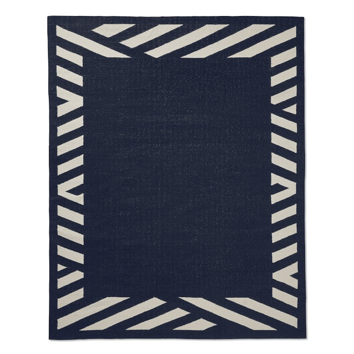 Striped Border Reversible Rug